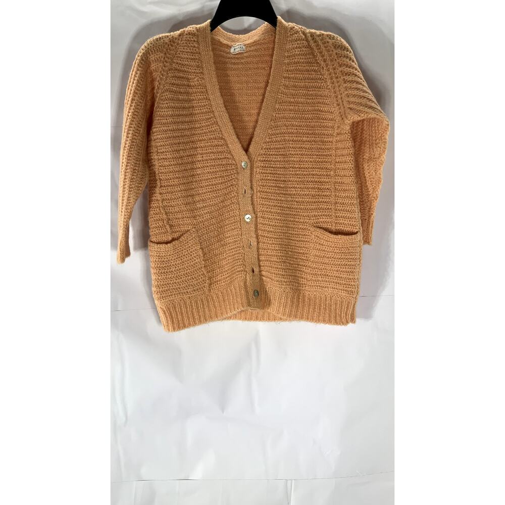 MORLEY Girls' Peach Knit V-Neck Relaxed Fit Button-Up Cardigan SZ 10